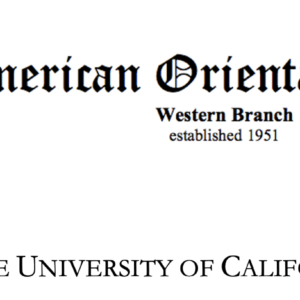 "American Oriental Society Online Meeting 2021 hosted by UCSB"