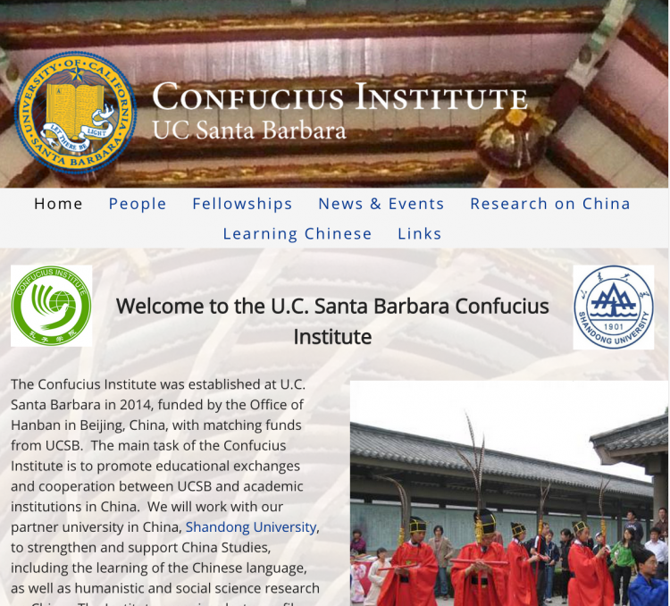 Confucius Institute Website homepage